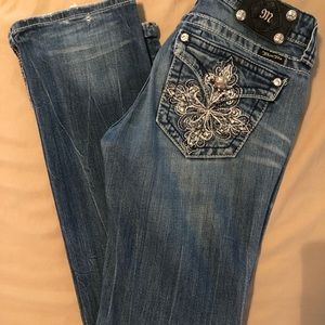 Miss Me BootCut Jeans with Button pocket on back.  In gently used condition.